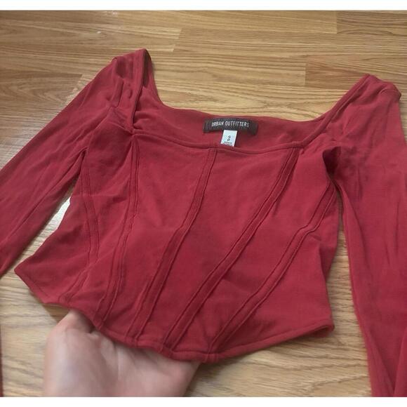 Urban Outfitters Corset Cropped Long Sleeve Top Size Small - Picture 4 of 9